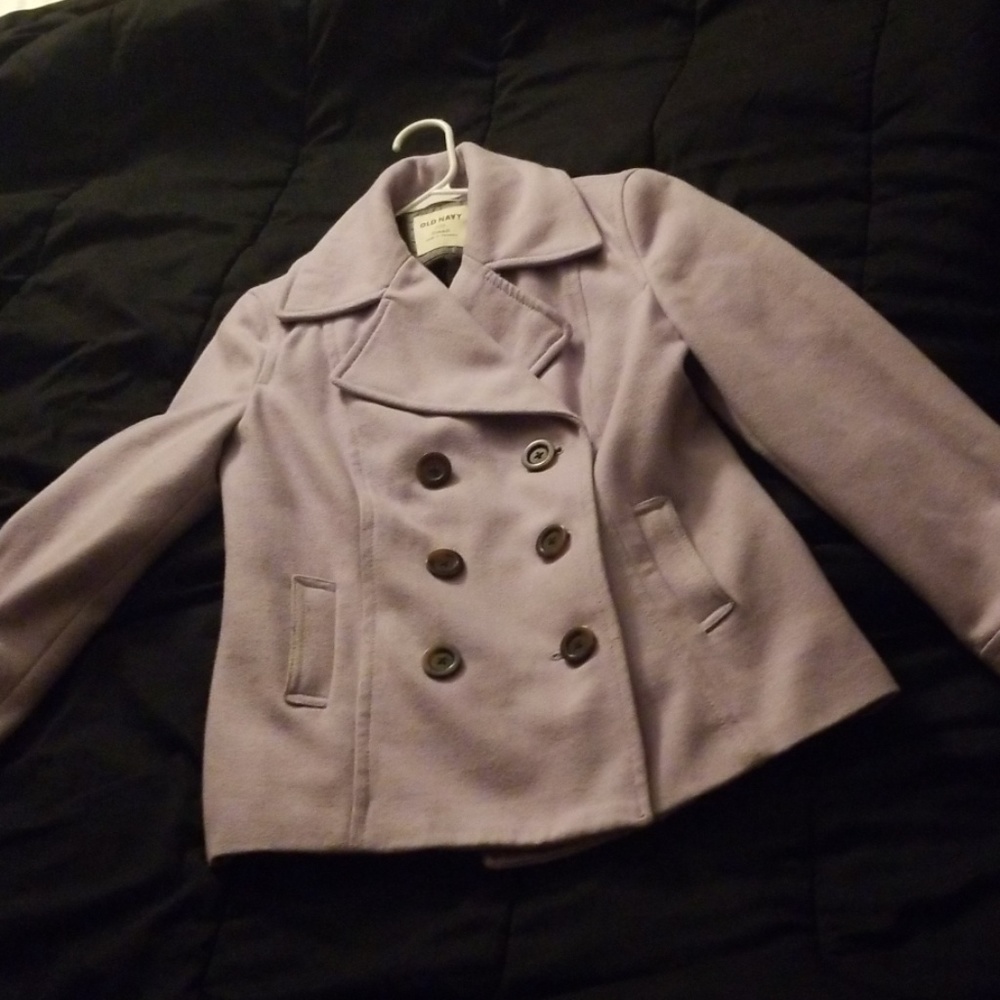 Lavendar button up pea coat